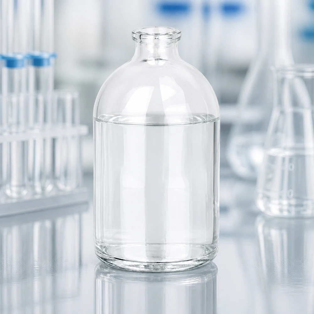 Injektionsflaske i klart glas 100 ml Hochwertige Injektionsflasche Klarglas 100ml mit glatter zylindrischer Wandung