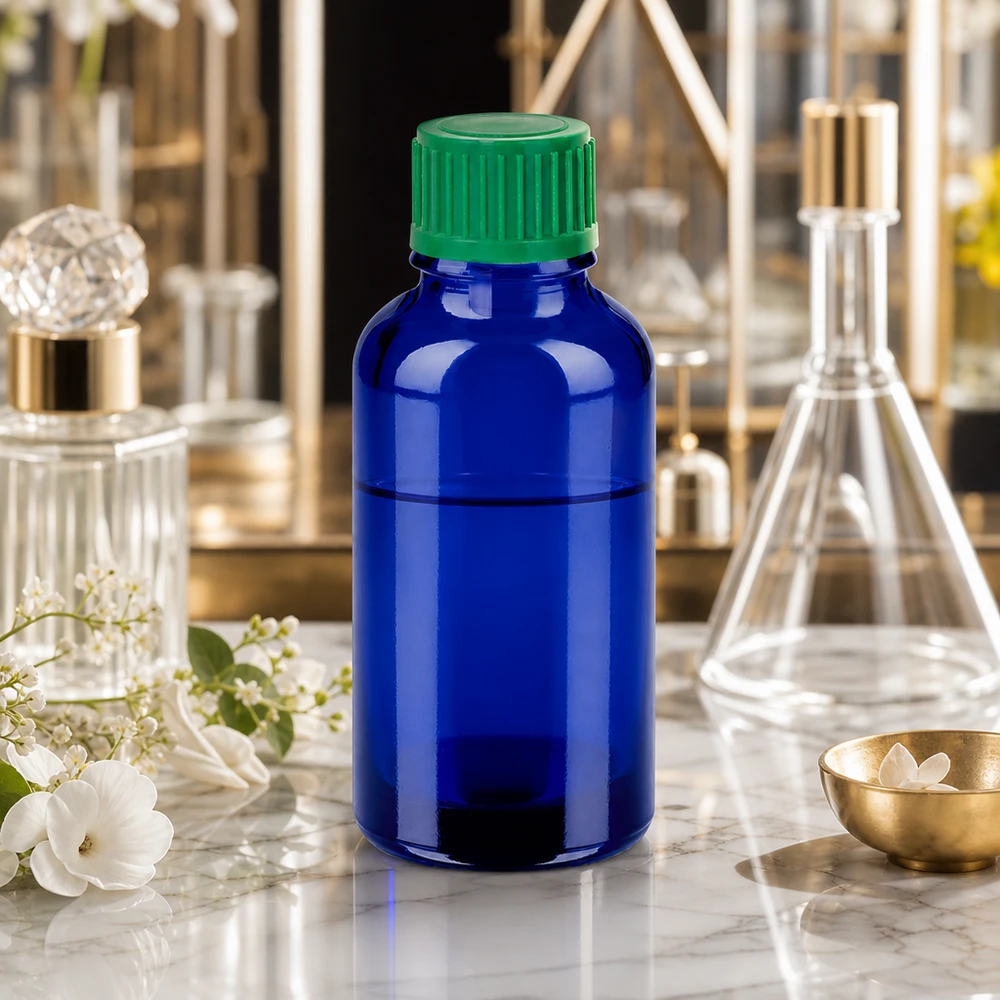 Lille 30 ml dråbeflaske af robust glas til præcis påføring af æteriske olier