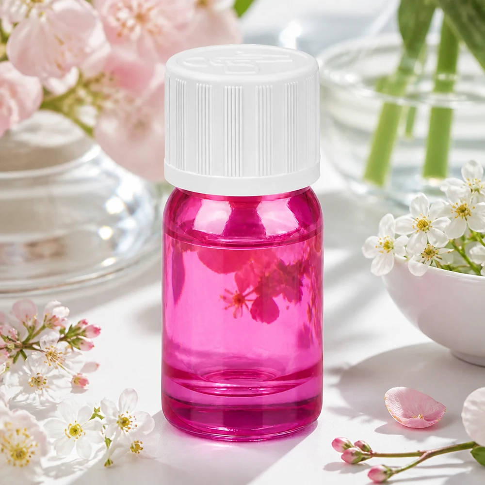 5ml flaske 11mm skruelåg hvid standard børnesikret PurpleLine UT18/5 Praktisk 5 ml glasflaske i lys violet til sikker opbevaring af kosmetiske produkter