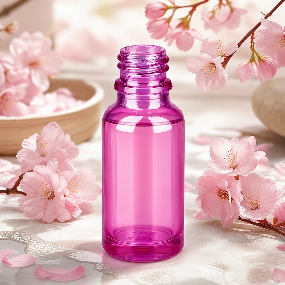 Kompakt 20 ml PurpleLine-glasflaske i pink-violet med professionel UNiTWIST UT18/20-kapsel