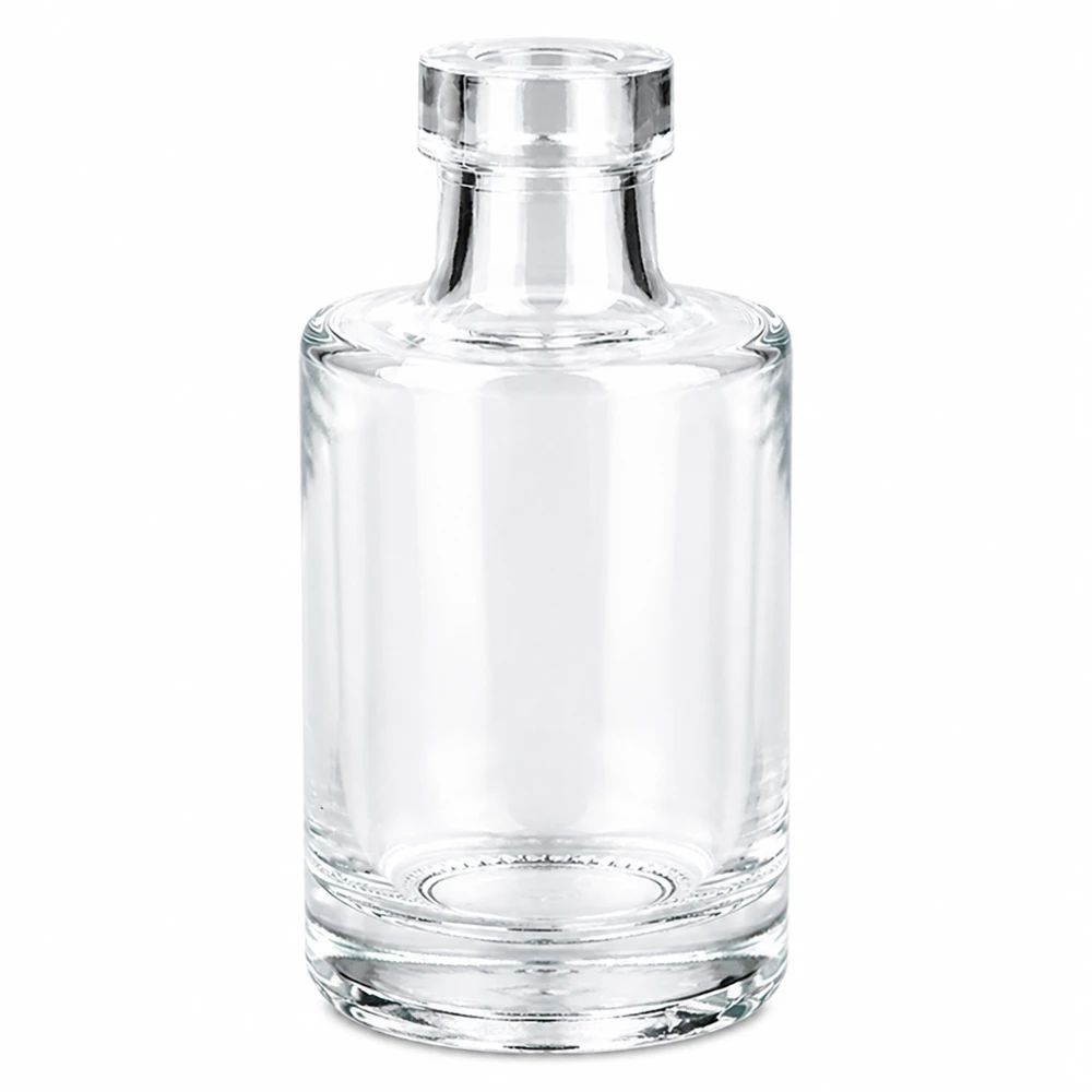 100 ml glasflaske »Marie« uden lukning UNiTWIST® 100 ml glasflaske Marie uden hætte UNiTWIST transparent tom på hvid baggrund