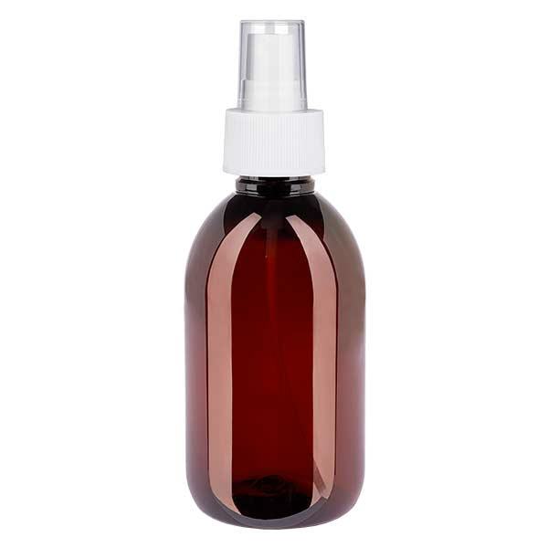 PET-flaske 250 ml med forstøver hvid PET-flaske 250 ml med forstøver hvid