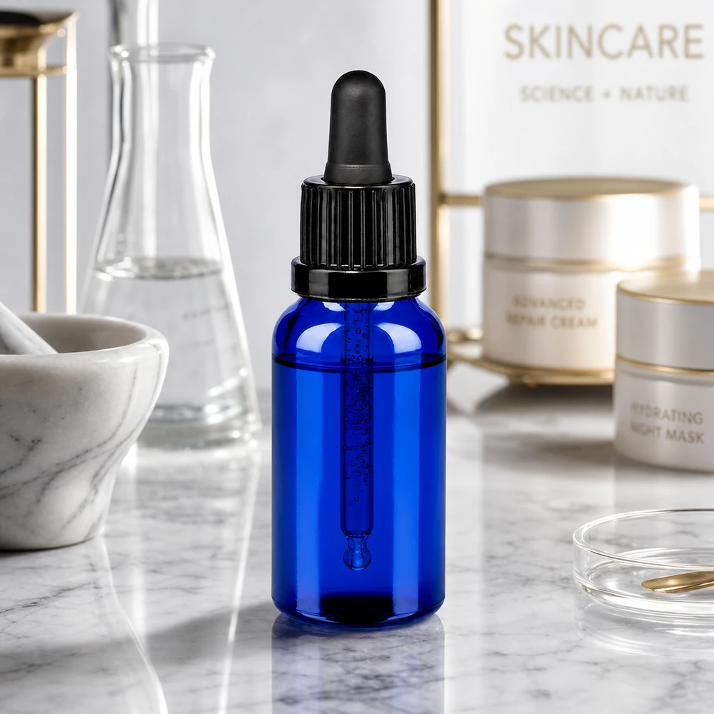 20 ml pipetteflaske med sort dråbetæller - elegant design til hudpleje- og skønhedsprodukter