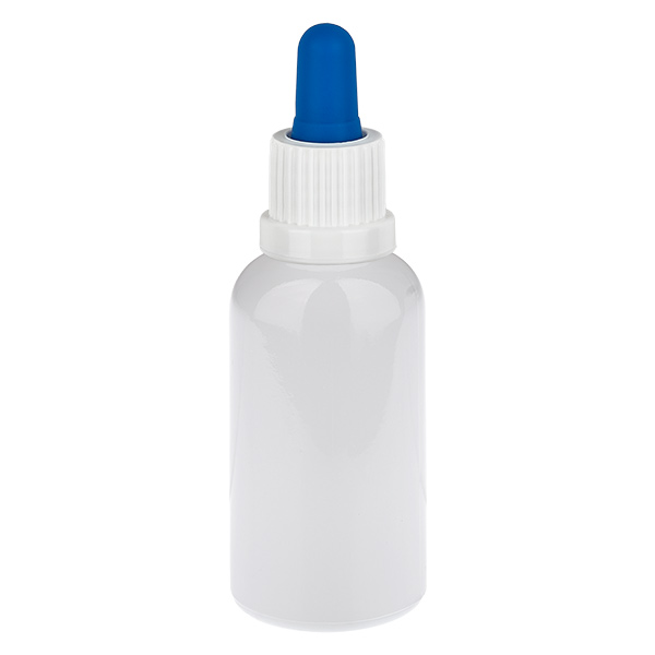 30 ml pipetteflaske hvid/blå Originalitetslukning WhiteLine UT18/30
