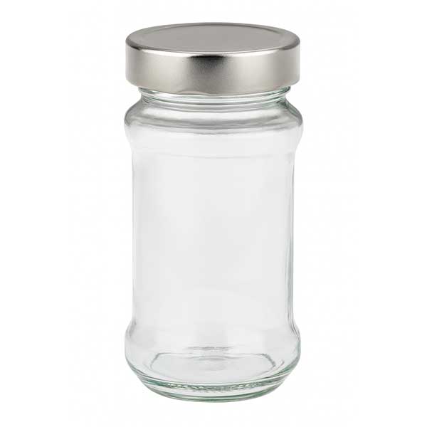 390 ml rund krukke med BasicSeal-låg sølv UNiTWIST