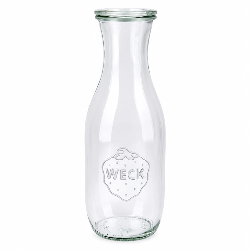 1062 ml saftflaske med glaslåg WECK RR60 WECK juiceflaske 1062 ml af glas med låg RR60 gennemsigtig glasflaske til konservering af juice