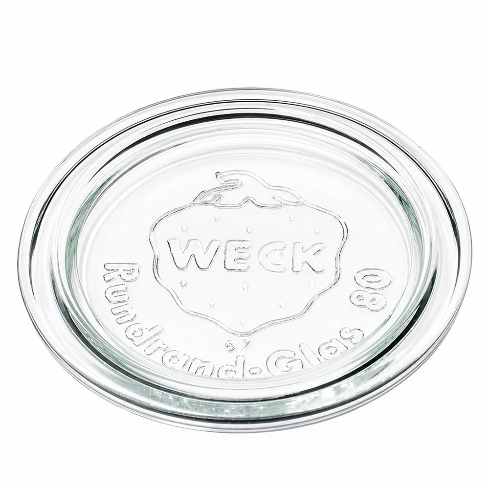 WECK glaslåg RR80 WECK glaslåg RR80 transparent med præget logo til konservesglas og murerbaljer