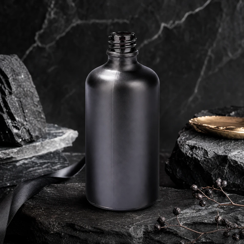 100 ml apoteksflaske BlackLine UT18/100 UNiTWIST Sort 100 ml apoteksflaske BlackLine UT18/100 UNiTWIST lavet af højkvalitetsglas til kosmetik