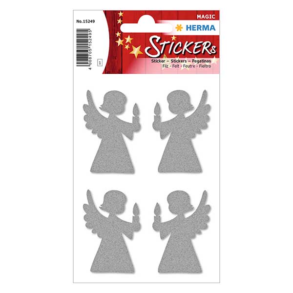 Filtklistermærker "Angel" (4 klistermærker med glitter) | 1 ark = 4 klistermærker. Filtklistermærker "Angel" (4 klistermærker med glitter) | 1 ark = 4 klistermærker.