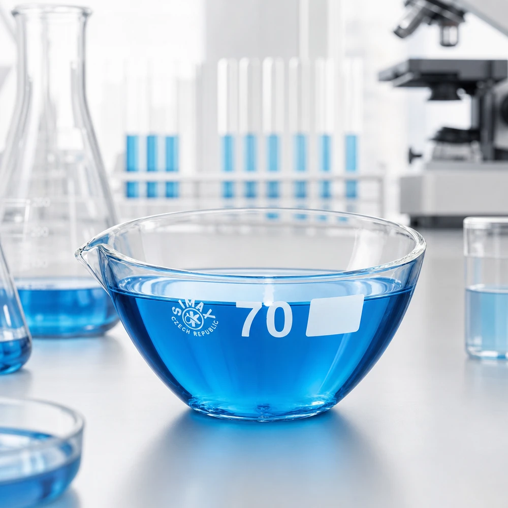 Dampbakke 60 ml med borosilikat-tud Varmebestandig 60 ml inddampningsskål med borosilikat-tud til kemiske eksperimenter og analyser