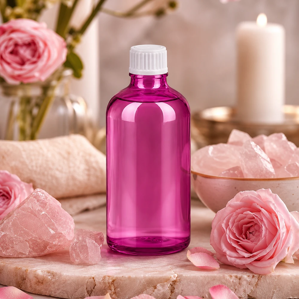 100 ml dråbeflaske 0,9 mm hvid standard PurpleLine UT18/100 100 ml dråbeflaske af høj kvalitet i et elegant lilla design med professionel hvid dråbehætte
