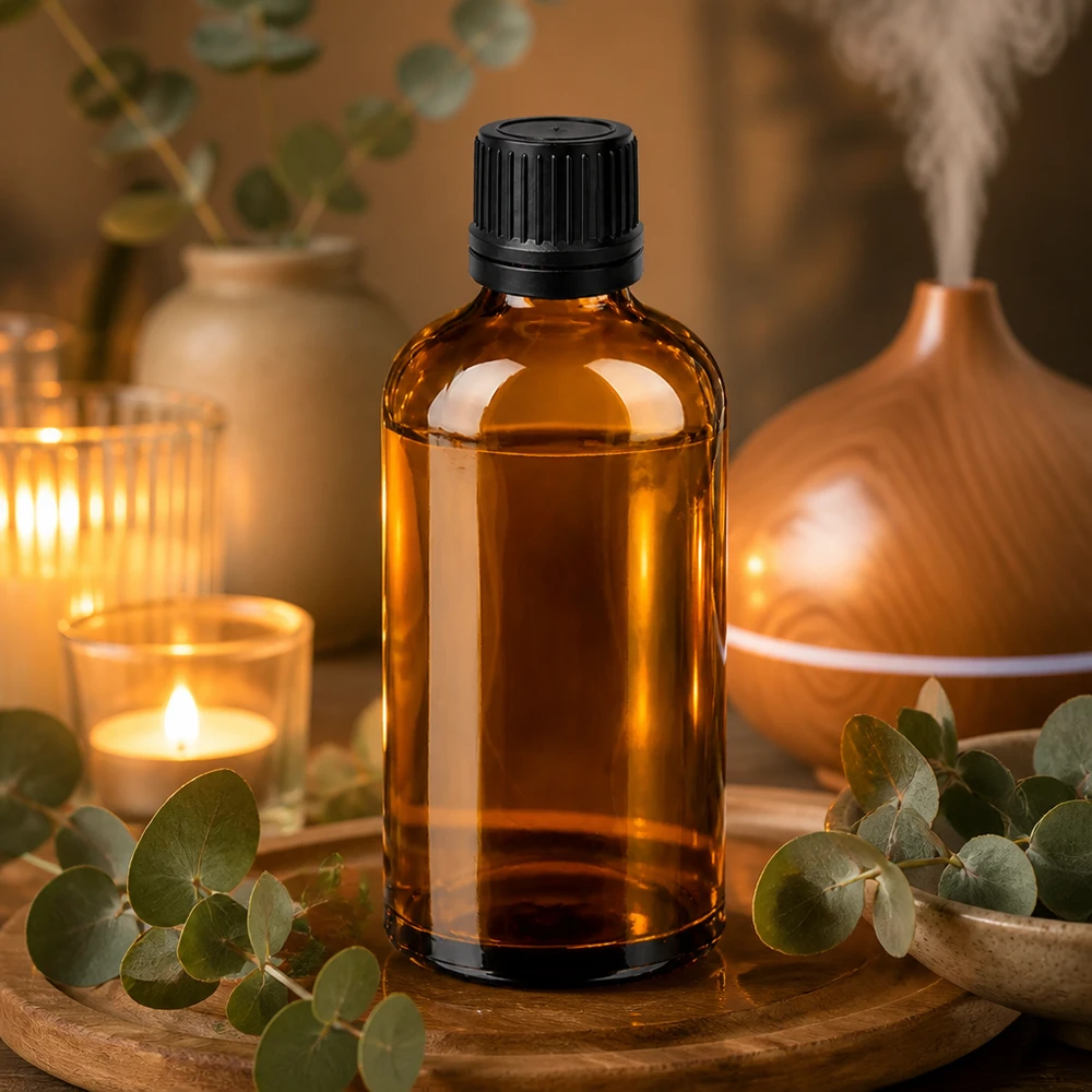 100 ml dråbeflaske 1 mm sort OV BrownLine UT18/100 Sort hætte på 100 ml glasflaske med 1 mm dråbeåbning til kontrolleret dosering
