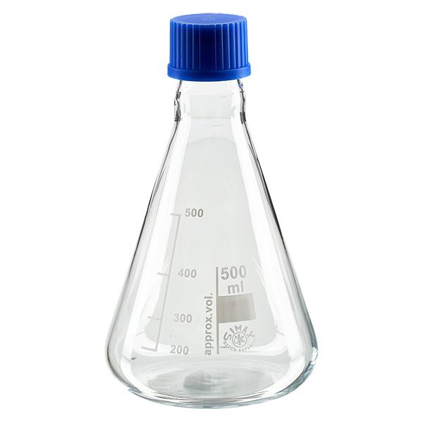 Erlenmeyer-kolbe 500 ml med skruelåg