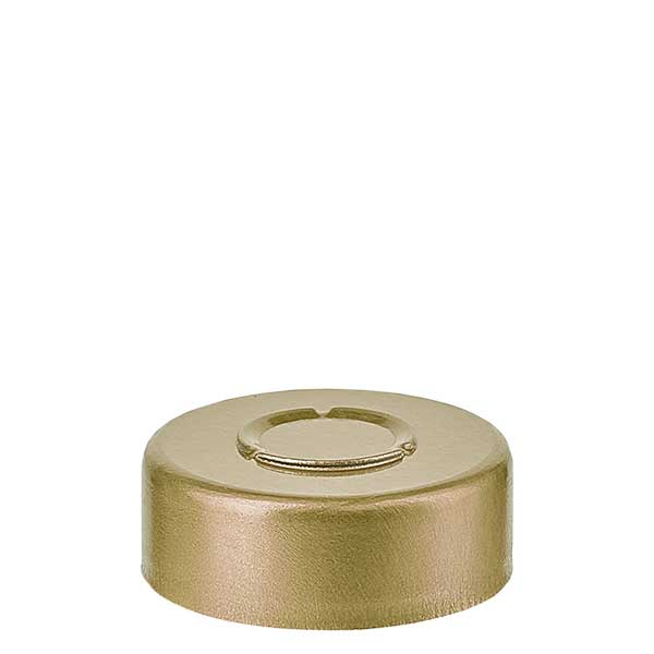 Flare cap 20,25 x 7,4 mm med afrivning i midten, guld Flare cap 20,25 x 7,4 mm med afrivning i midten, guld