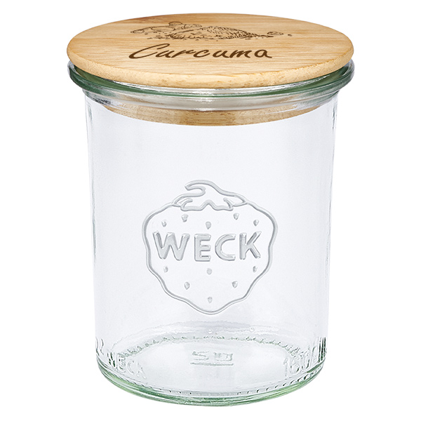 Kappe i træ "Curcuma" med glas WECK 160ml Kappe i træ "Curcuma" med glas WECK 160ml