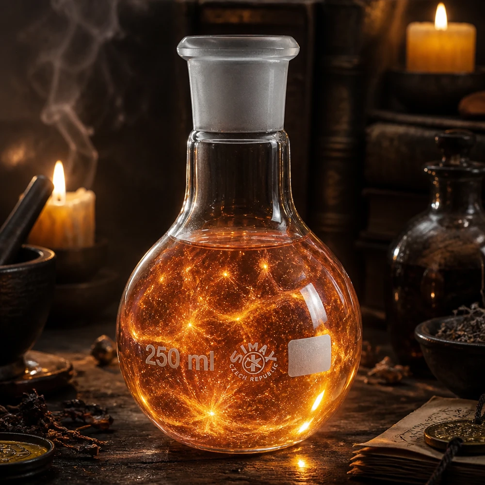 Stempel 250 ml med standard slebet led (29/32) Laboratorieflaske 250 ml af høj kvalitet med standardslibning 29/32 fremstillet af temperaturbestandigt borosilikatglas