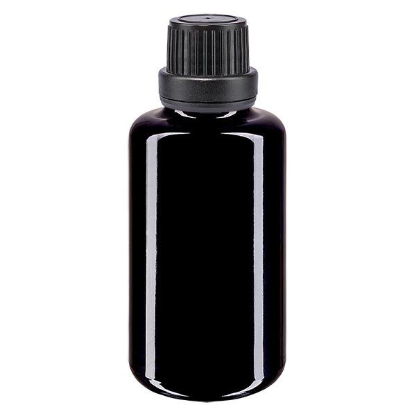 Apoteksflaske viol. 30ml dryp v. Pr. 2mm sort OV Apoteksflaske viol. 30ml dryp v. Pr. 2mm sort OV