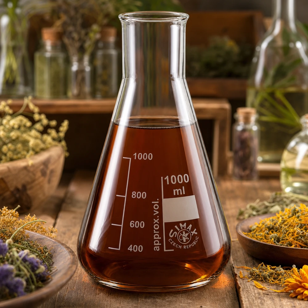 Erlenmeyer-kolbe 1000 ml med bred hals Erlenmeyer-kolbe 1000 ml med bred hals