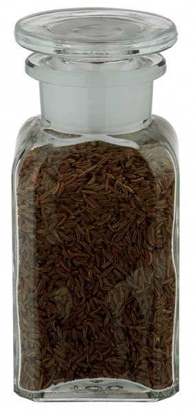 Idé til krydderiglas: Firkantet apotekerflaske 100 ml med bred hals Idé til krydderiglas: Firkantet apotekerflaske 100 ml med bred hals