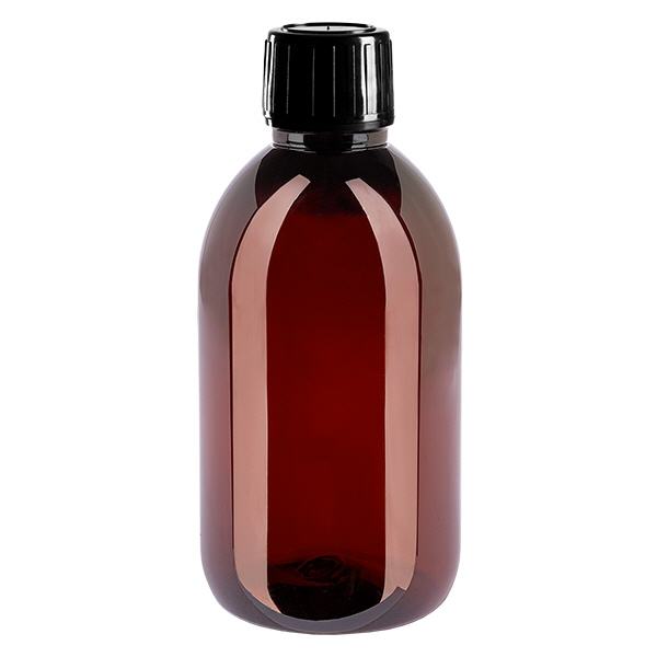 PET-flaske 250 ml med sort sprayhætte OV PET-flaske 250 ml med sort sprayhætte OV