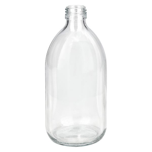 500 ml medicinflaske klar, uden hætte PP28 ApoGlas. Farmaceutisk kvalitet fra EU-produktion. 28 mm gevind. (sirup, let glasflaske) 500 ml medicinflaske klar, uden hætte PP28 ApoGlas. Farmaceutisk kvalitet fra EU-produktion. 28 mm gevind. (sirup, let glasflaske)