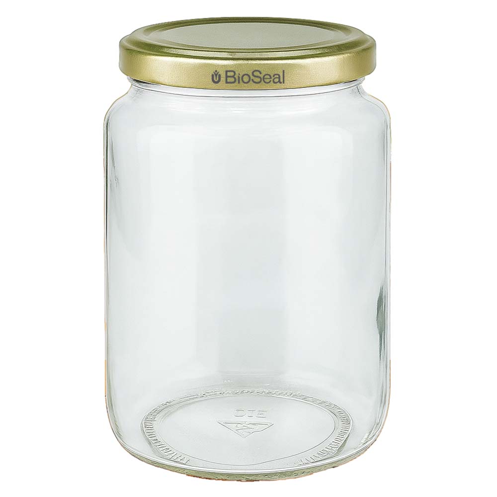 1000 g honningglas med gyldent BioSeal UNiTWIST-låg