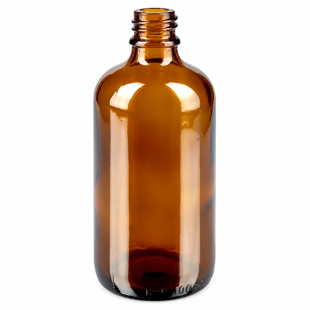 100 ml pipetteflaske hvid OV BrownLine UT18/100 Brun 100 ml glasflaske med gevindhals UT18 til æteriske olier og tinkturer