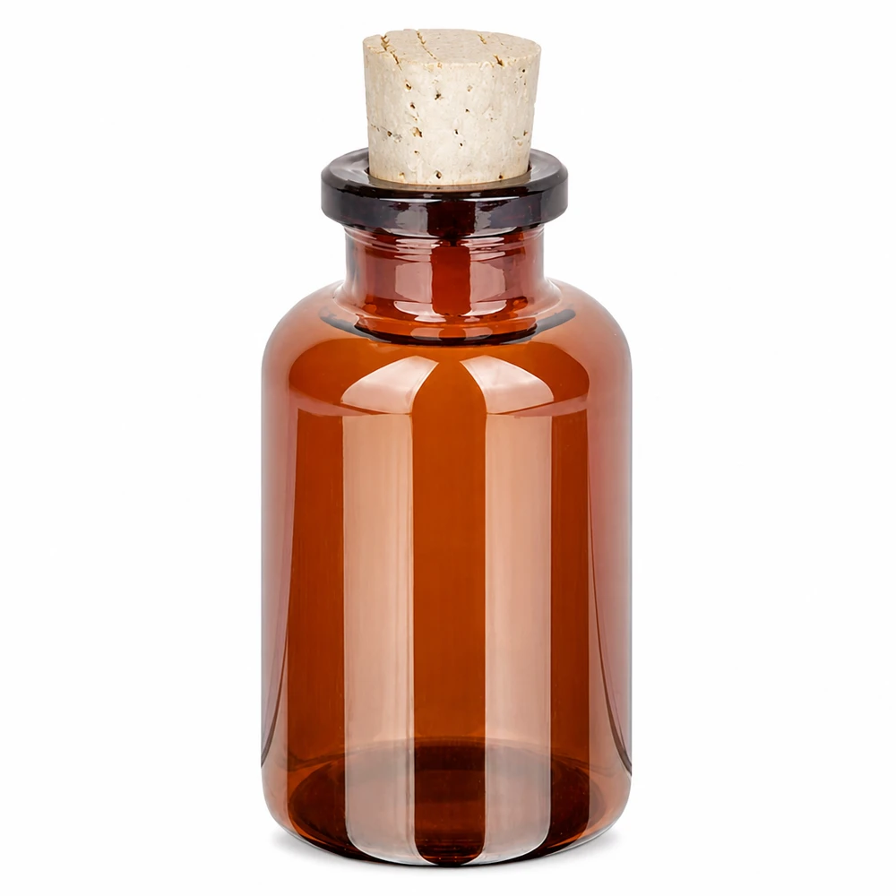 Flaske ravfarvet glas 20ml med kork 11/14mm Braunglas Vorratsflasche 20ml mit Korken 11/14mm für Flüssigkeiten