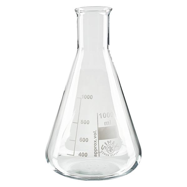 Erlenmeyer-kolbe 1000 ml med smal hals