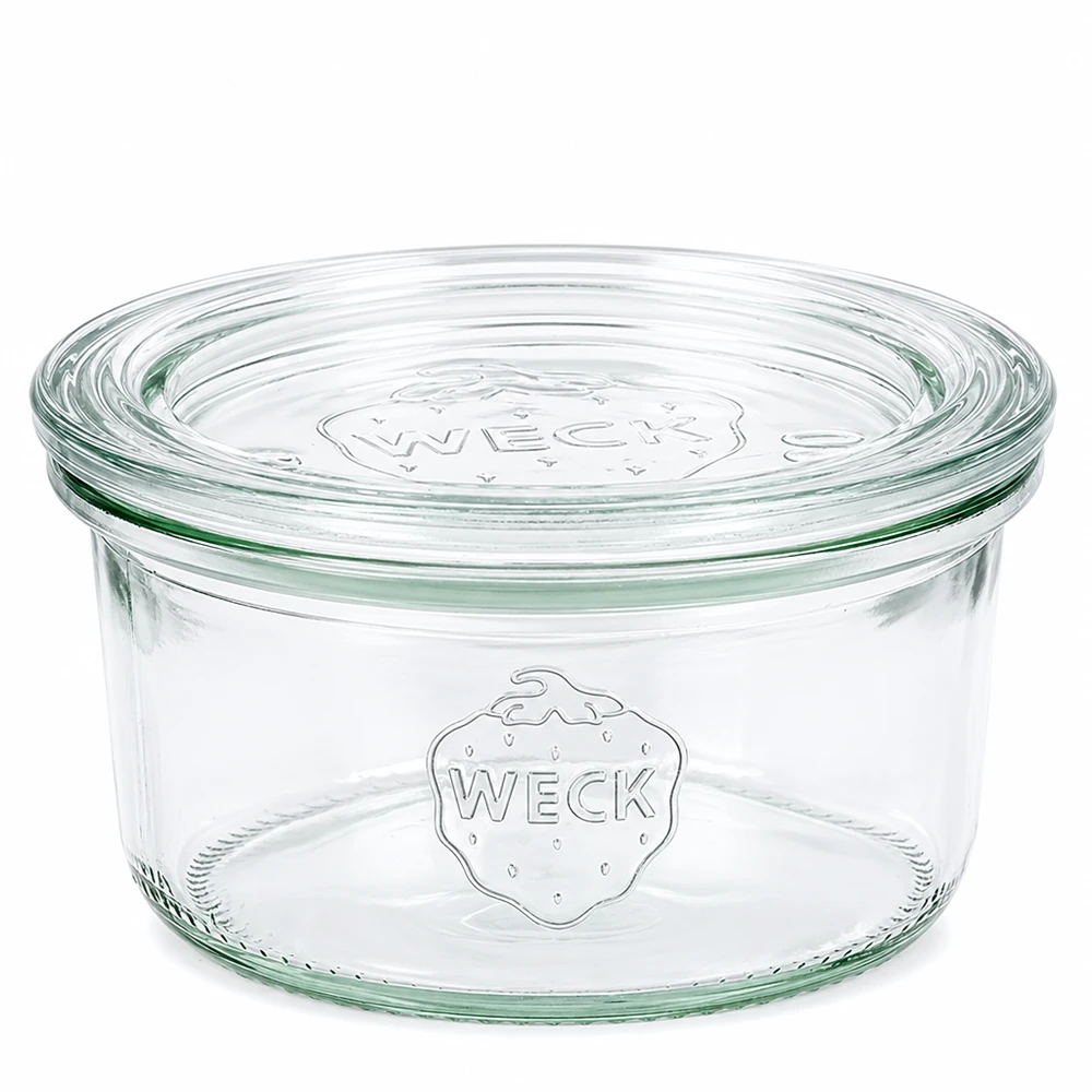 165 ml Briller med glaslåg WECK RR80 WECK 165 ml murerbalje med glaslåg RR80 Transparent murerbalje til konservering og opbevaring