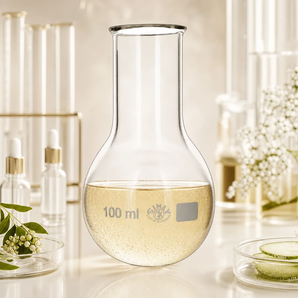 Kolbe med rund bund 100 ml bred hals 100 ml kolbe med rund bund og stor åbning med bred mund til præcis dosering af væsker