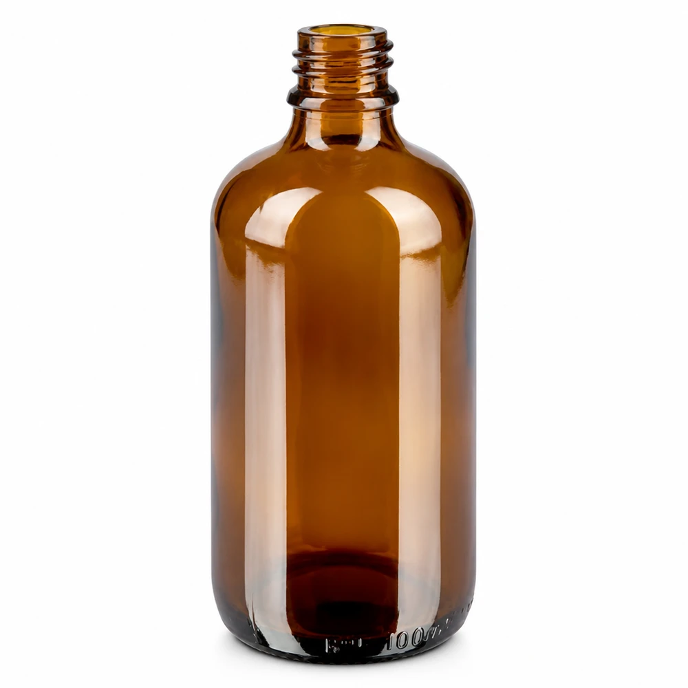 100 ml sprayflaske gul/tr. STD BrownLine UT18/100 Brun glasflaske 100 ml med skruegevind til spraytilbehør og kosmetiske anvendelser