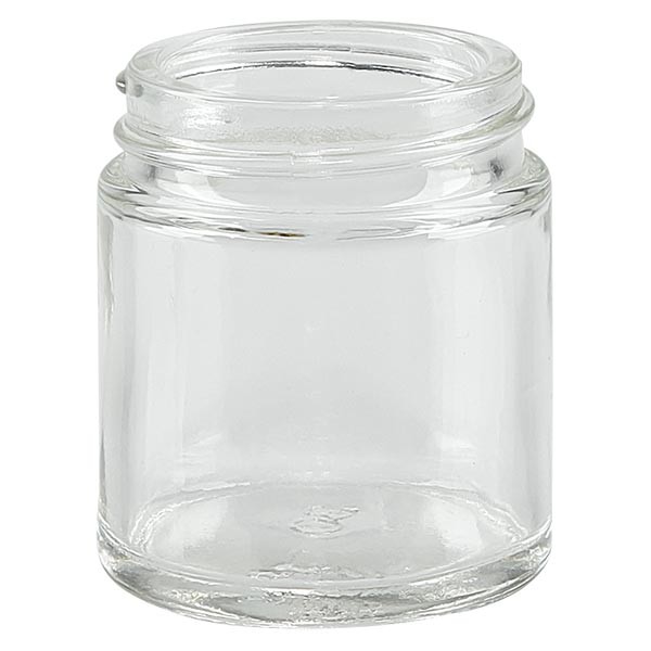 30 ml glaskrukke klar uden låg, gevind 38 mm/R3 ApoGlas. Farmaceutisk kvalitet fra EU-produktion. Fødevaresikker. Ædel præsentation af indholdet. 30 ml glaskrukke klar uden låg, gevind 38 mm/R3 ApoGlas. Farmaceutisk kvalitet fra EU-produktion. Fødevaresikker. Ædel præsentation af indholdet.