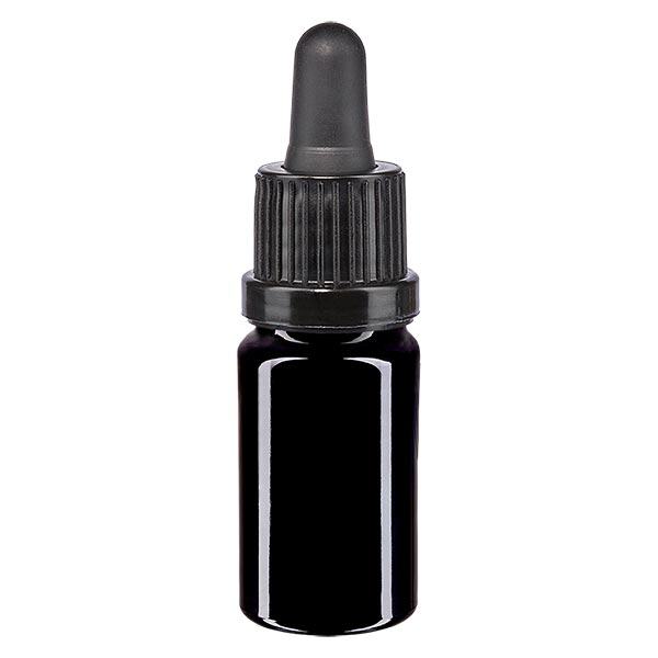 Apoteksflaske viol. 5ml pipette sort OV Apoteksflaske viol. 5ml pipette sort OV