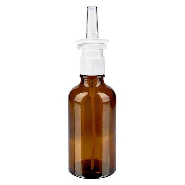 Apoteksflaske brun 50ml næseforstøver hvid St Apoteksflaske brun 50ml næseforstøver hvid St