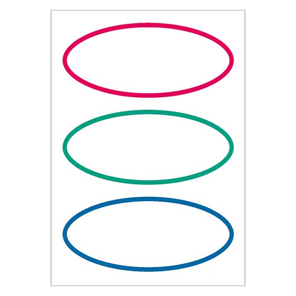 Universalklistermærker trefarvet (18 stk.) 76x34mm | 6 ark = 18 papirklistermærker Universalklistermærker trefarvet (18 stk.) 76x34mm | 6 ark = 18 papirklistermærker