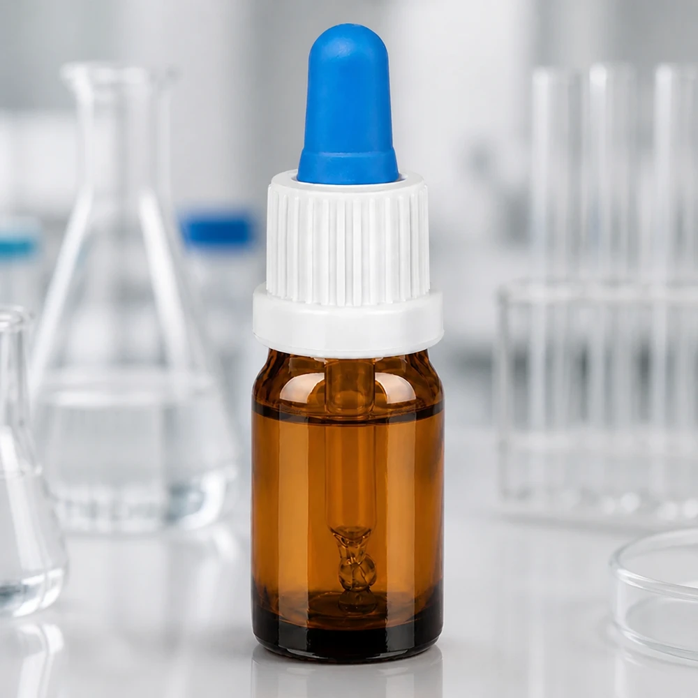 5 ml pipetteflaske hvid/blå OV BrownLine UT18/5 Pipetteflaske i laboratoriekvalitet, 5 ml, brun med præcis dråbehætte til professionelle anvendelser