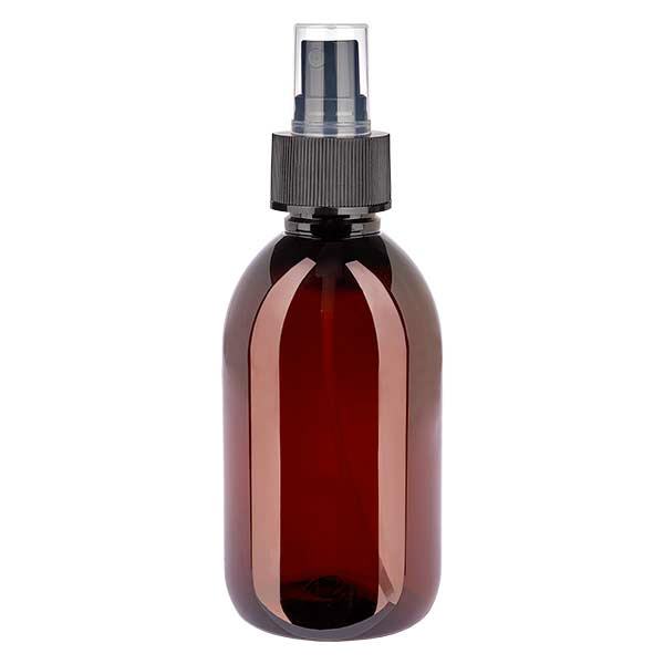 PET-flaske 250 ml med forstøver sort PET-flaske 250 ml med forstøver sort