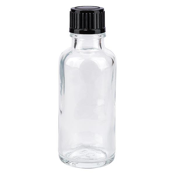 Apoteksflaske klar 30ml dryp v. 1mm sort pc Apoteksflaske klar 30ml dryp v. 1mm sort pc