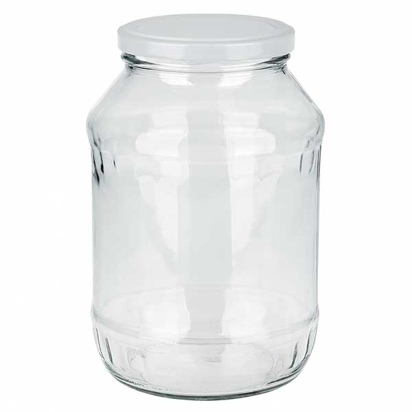 2650 ml rund krukke med BasicSeal-låg hvid UNiTWIST 2650 ml rund krukke med BasicSeal-låg hvid UNiTWIST