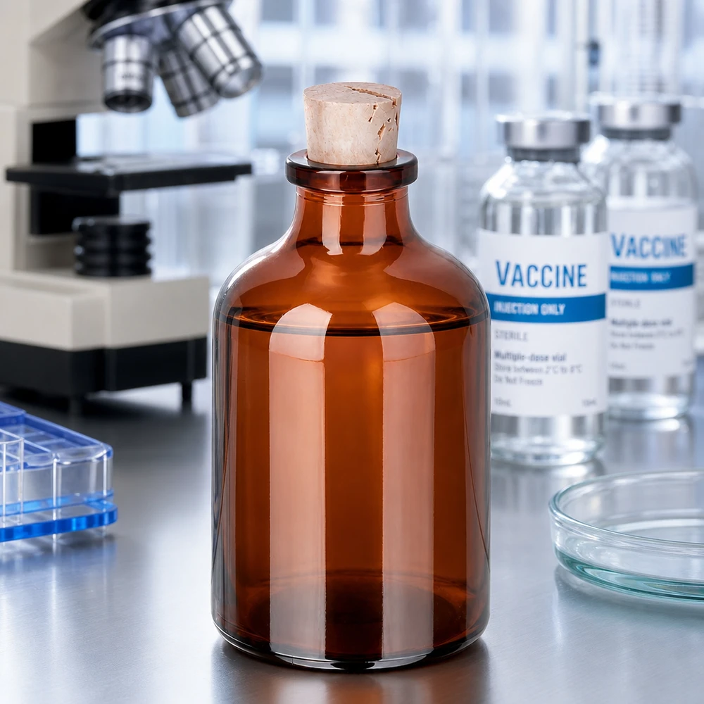 Flaske ravfarvet glas 50ml med kork 11/14mm Braune Vorratsflasche 50ml Laborglas mit konischem Korkverschluss für Flüssigkeiten