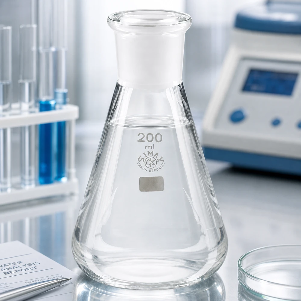 Erlenmeyer-kolbe 200 ml med standard slebet led (29/32) Erlenmeyer-kolbe 200 ml med standard slebet led (29/32)