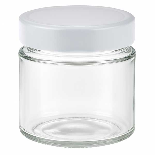 135 ml rund krukke + BasicSeal-låg hvid dyb UNiTWIST