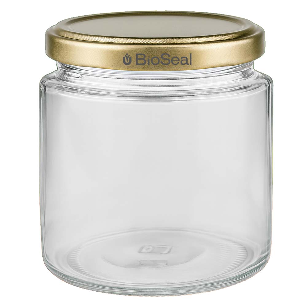 350 g honningglas med gyldent BioSeal UNiTWIST-låg