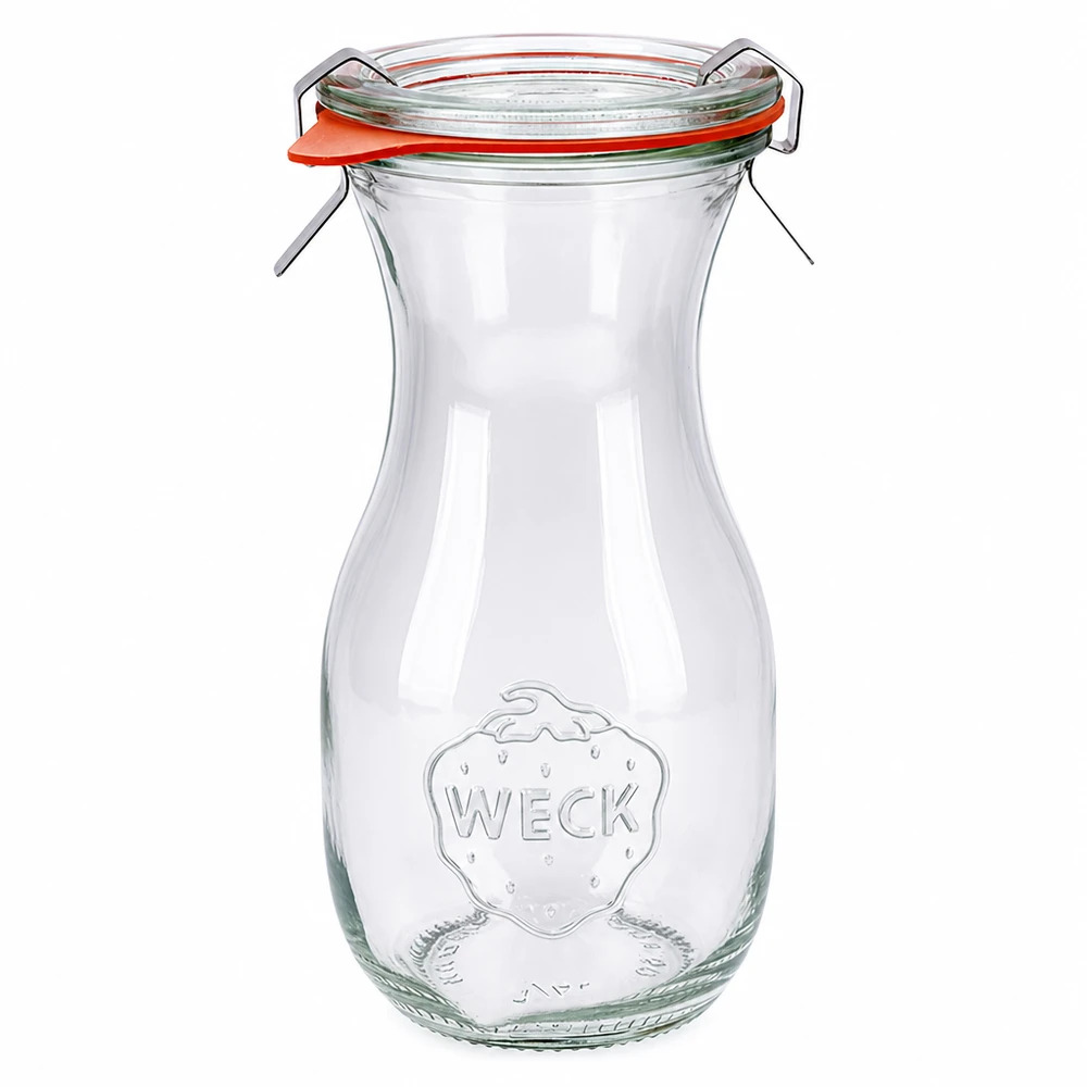 290 ml saftflaske, komplet WECK RR60 WECK juiceflaske 290 ml med glaslåg og gummiring RR60 syltekrukke til juice og konserves