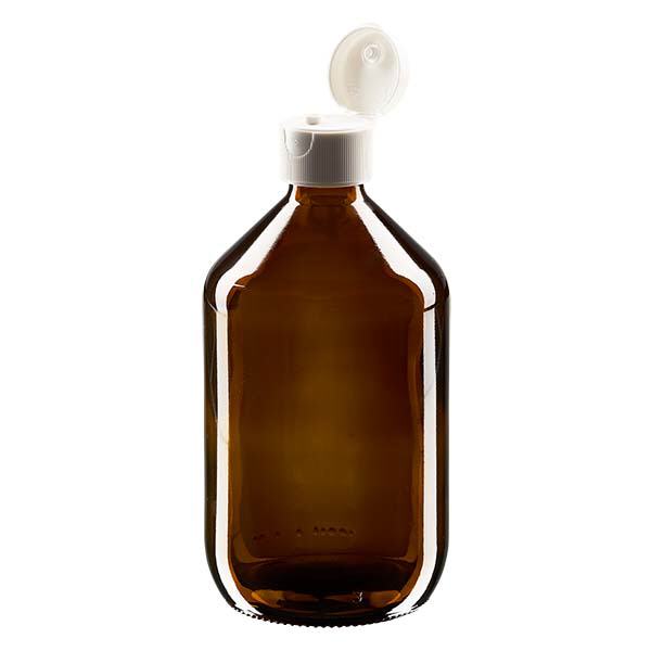 500 ml medicinflaske brun, med flip top ApoGlas. Farmaceutisk kvalitet fra EU-produktion. 28 mm (PP28) gevind. (sirup, let glasflaske) 500 ml medicinflaske brun, med flip top ApoGlas. Farmaceutisk kvalitet fra EU-produktion. 28 mm (PP28) gevind. (sirup, let glasflaske)