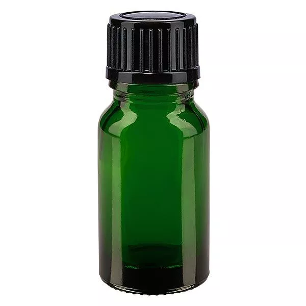 Apoteksflaske grøn 10ml dryp v. 1mm sort pc Apoteksflaske grøn 10ml dryp v. 1mm sort pc