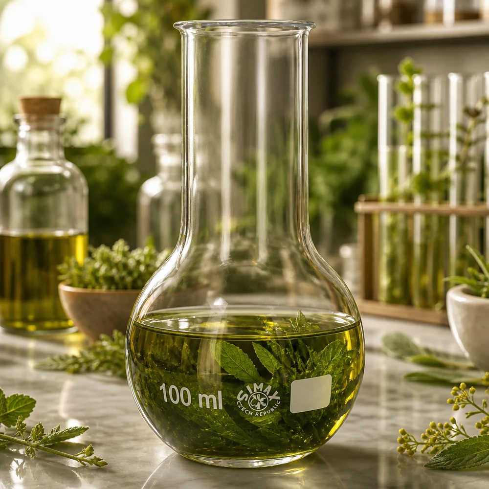 Lommelærke 100 ml med bred hals Standkolbe 100 ml med ergonomisk design og målemarkeringer til præcis volumenbestemmelse i laboratoriet