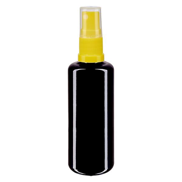 Apotekerflaske viol. 100ml spraytilbehør gul Apotekerflaske viol. 100ml spraytilbehør gul