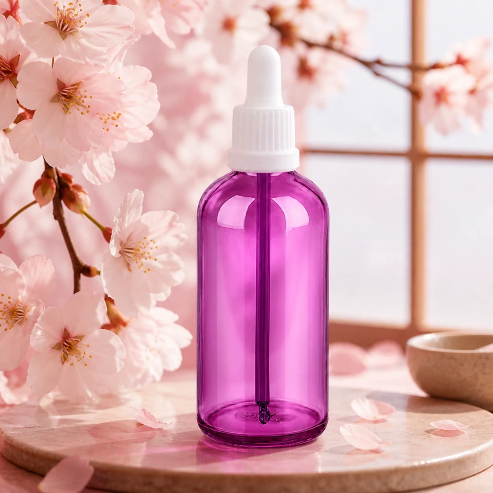 100 ml pipetteflaske hvid Originality skruelåg PurpleLine UT18/100 PurpleLine-pipetteflaske 100 ml med UT18-gevind til professionel dosering af kosmetiske produkter